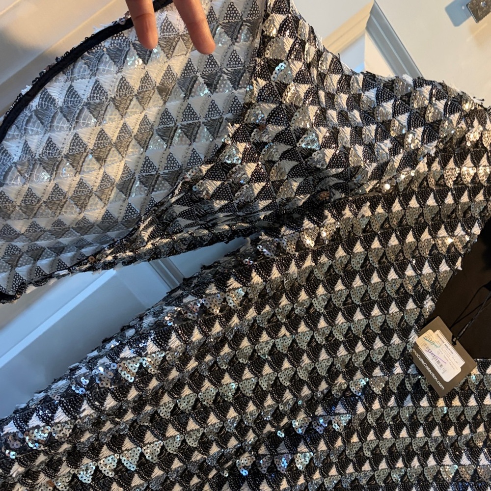 Anna Cate Chic Black and White Geometric Jacket XS - Picture 2 of 11